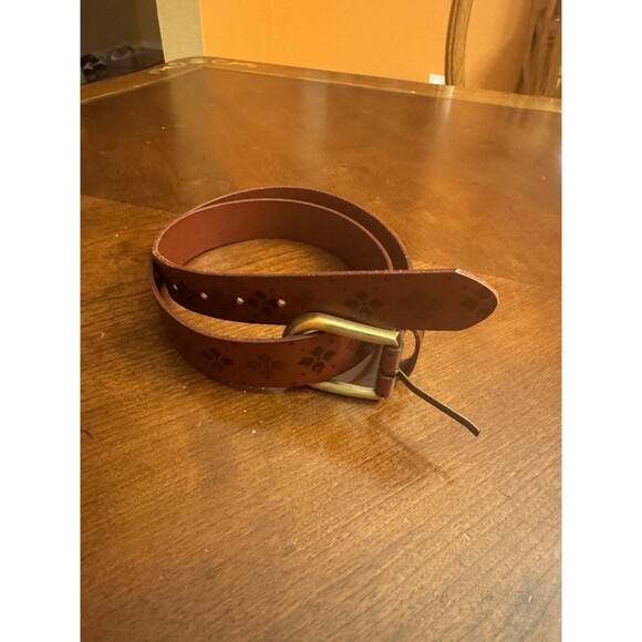 Patricia Nash Women\'s Vietri Brown Leather Belt Size Medium Logo Pattern main image 6
